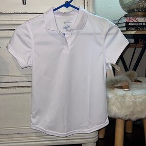 Classroom white collar youth school uniform polo shirt shortsleeve Medium 10-12​